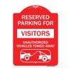 Signmission Reserved Parking for Visitors Unauthorized Vehicles Towed Away With Tow Away Graphic, RW-1824-23069 A-DES-RW-1824-23069
